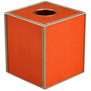 JM Piers Orange Lizard Look Square Tissue Box Cover